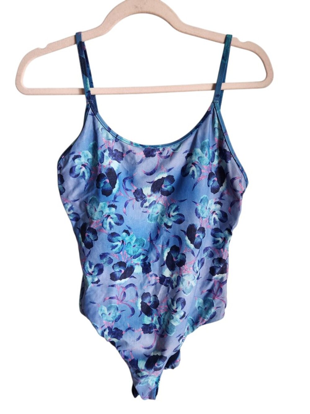 Title Nine Swimsuit Medium Blue One Piece Chili Blossom Bathing Suit